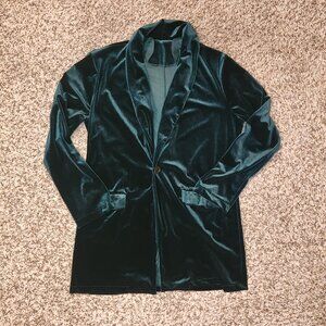 Stunning Dark Green Velvet Blazer – Size M – Festive Holiday